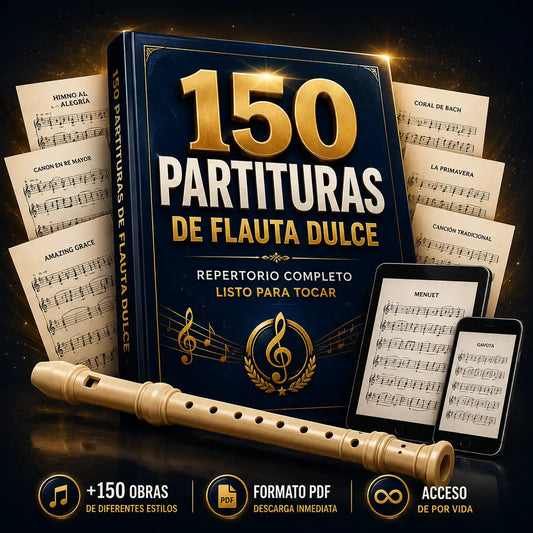 150 Partituras de Flauta Dulce Listas para Usar