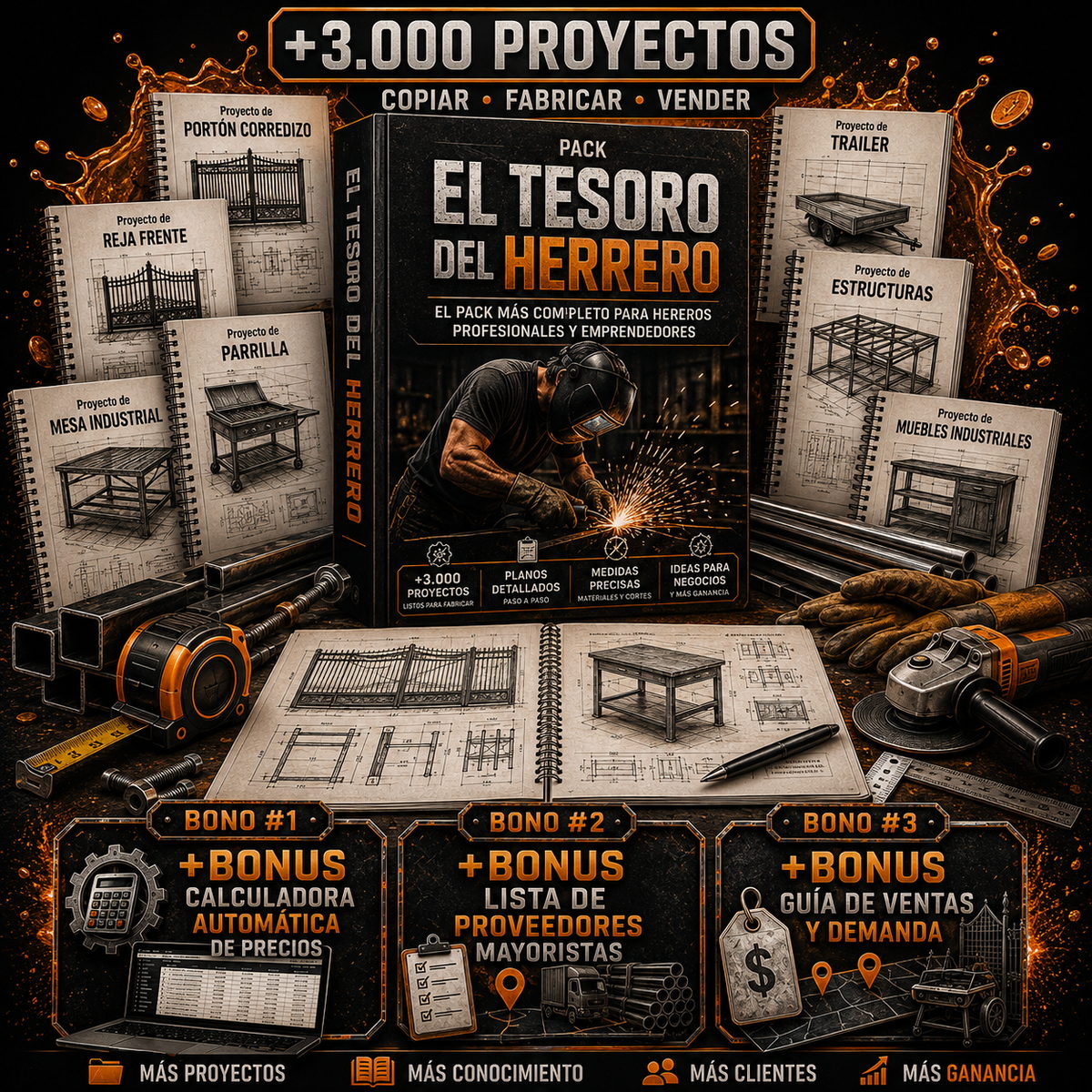 Pack El Tesoro del Herrero - +3000 fichas técnicas con medidas